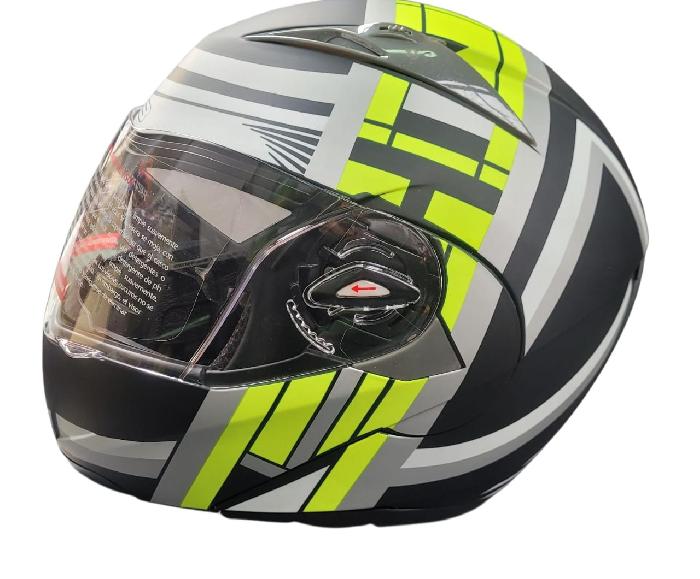 CASCO ABATIBLE GHB 158 NEGRO MATTE  AMARILLO FLUOR 